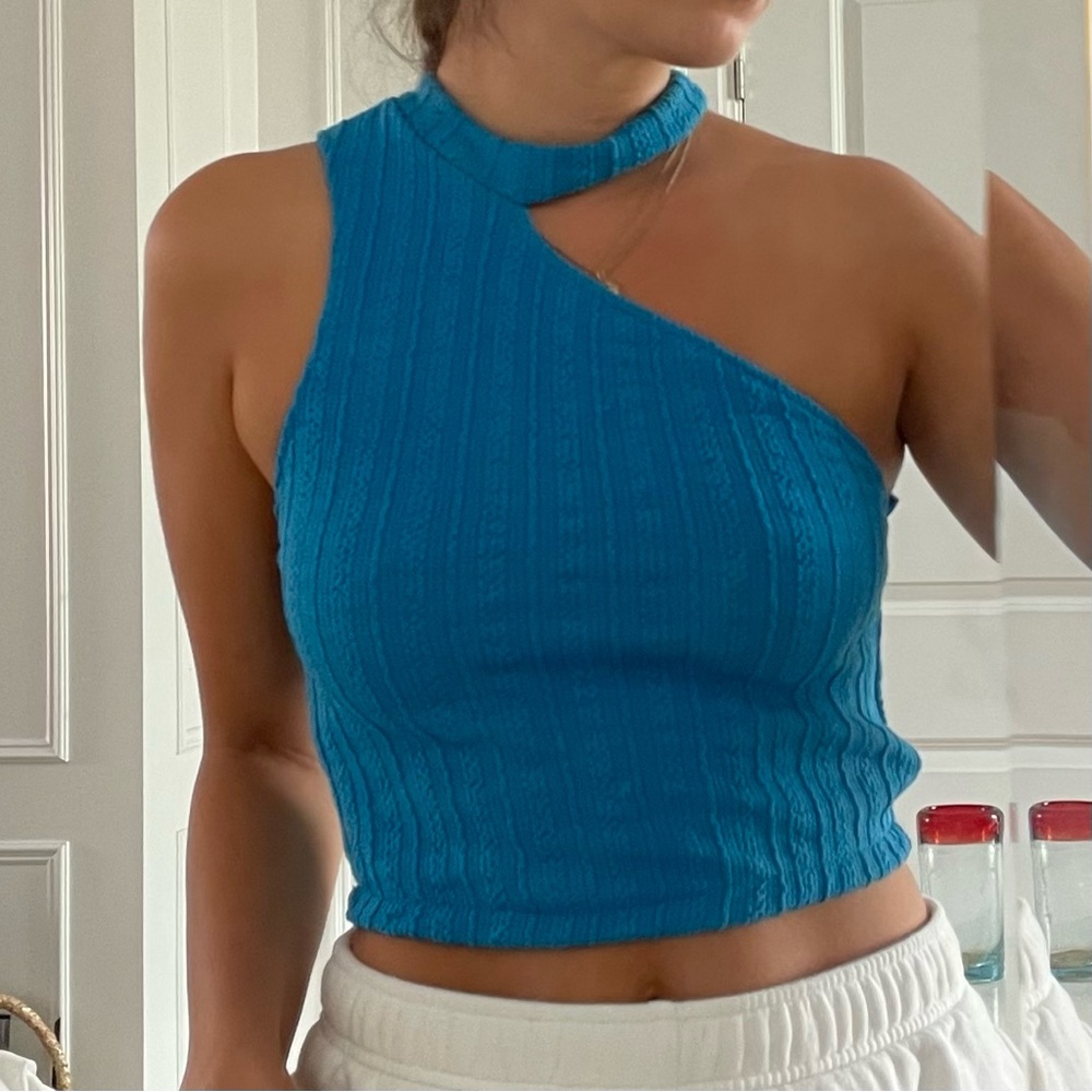 Asymmetrical Blue Top